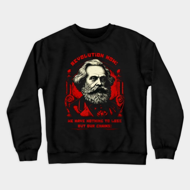 Karl Marx Communist Crewneck Sweatshirt by RichieDuprey